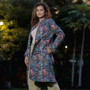 เสื้อแจ็กเก็ตกันหนาวสไตล์วินเทจดูพิมพ์ลายอินเดียสำหรับผู้หญิงอินเดีย - Product Image 1