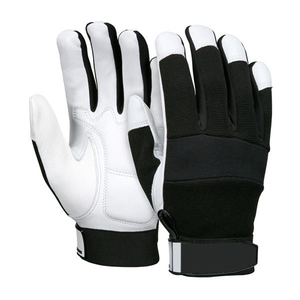 Negro ISO PK Hombres Tácticos Guantes de trabajo sin dedos Acolchado Medio dedo Utilidad Ciclismo Cuero para conducir Mecánico Trabajo Negro - Product Image 3