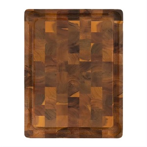 Tabla de cortar de grano de extremo de madera de Acacia 40x30 de lujo de alta calidad, ranura para jugo, tamaño personalizado, bloque de cortar para uso en utensilios de cocina - Product Image 5
