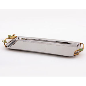 Vente chaude Hôtel Ware Table Top Plateau De Service Alimentaire Plateau En Métal Vintage Avec Poignée En Métal Doré Snack Biscuits Dessert Plateau Plateaux - Product Image 6