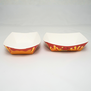 Caja de Papel para Alimentos con Recubrimiento UV Impresa a Cuatro Colores Personalizada, Bandeja Desechable Plegable para Empacar Snacks, Hamburguesas y Papas Fritas para Llevar - Product Image 2