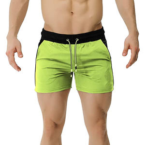 Shorts de sport décontractés pour hommes, respirants et confortables, avec cordon de serrage, logo personnalisé, en dentelle unie - Product Image 1