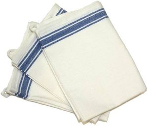 Serviettes à rayures imprimées quotidiennes écologiques Serviettes de cuisine en coton à séchage rapide Golf Dobby Woven Technique Sac à farine blanchi - Product Image 1