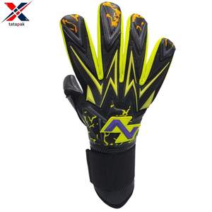 Gants de gardien de but de football professionnels en cuir imperméables compatibles avec les écrans tactiles antidérapants respirants à doigts entiers réglables - Product Image 1