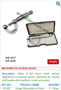 GS 847 Steel <b>Micrometer</b> Screw Gauge Jewelry Repair Tools for Jewellery Use - Product Image 2