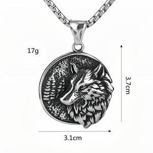 yunnique Wholesale <b>Titanium</b> Steel Men's Wolf Head Pendant Necklace-Retro Hip-hop Style Fashion Pendants & Charms - Product Image 5