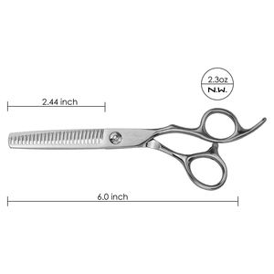 Ciseaux à effiler finition polonais allemand en acier inoxydable ciseaux à effiler avec peigne et étui en cuir PU - Product Image 3