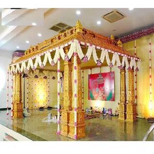 Tamilian ของตกแต่งงานแต่งงาน FRP Maharani mandap สินค้าขายดีที่สุดงานแต่งงานของอินเดียใต้ Mandapset เส้นใยทองคำ UK - Product Image 1