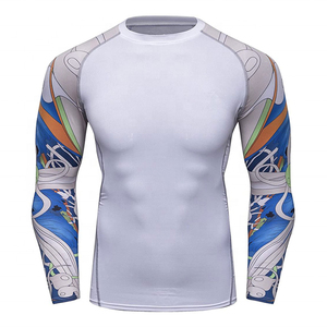 T-shirt de compression à manches longues pour homme, imprimé par sublimation, séchage rapide, haut de sport, vêtement de fitness et de course pour adulte - Product Image 1