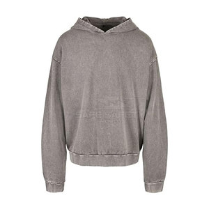 เสื้อฮู้ดผู้ชายฟอกสีกรดผ้าฟลีซนุ่มกันลมสำหรับฤดูหนาว - Product Image 1