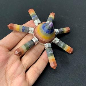 Venta al por Mayor de Ágata MUNTAHA, Cristal Curativo Natural Premium, 7 Chakras, Punta de Lápiz con Bandas, Generador, Gema Pulida con Tacto Real, Amor - Product Image 3