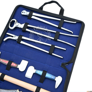 Equine Hoof Care Tool Set Farrier Tools with Nipper Heavy-Duty <b>Nail</b> Puller Precision Clincher <b>Buffers</b> & Brass Trimming Knives - Product Image 3