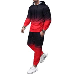 Chándal deportivo informal ajustado de poliéster para hombre, chándal para correr con logotipo de diseño propio, chándal con capucha estampado por sublimación - Product Image 1