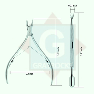 Poussoir à cuticules en acier inoxydable coupe-cuticules pince à ongles ensemble d'outils pour enlever les cuticules pour les ongles - Product Image 3
