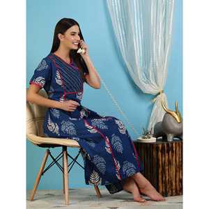 Chemise de nuit longue Evolve pour femme 100 % coton, super douce, décontractée, imprimée, pour l'été - Product Image 6