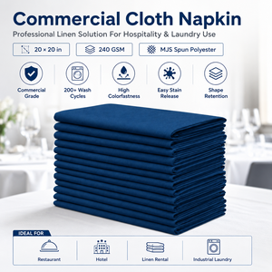 Serbet Kain Persegi Motif Bendera 20x20 Inch 240gsm MJS Spun Polyester Komersial Restoran Hotel Pemasok OEM ODM Dapat Dicuci Mesin - Product Image 3