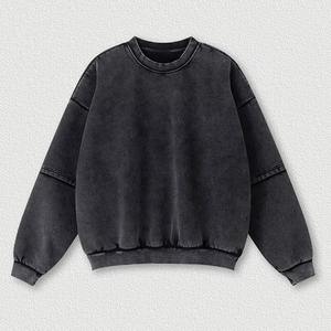 <b>Vintage</b> Style French Terry <b>Sweatshirt</b> Streetwear Acid Washed Distressed <b>Oversized</b> Crewneck <b>Sweatshirt</b> - Product Image 6