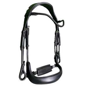Brida Inglesa de Cuero Vegetal para Equitación, Brida Acolchada Elevada sin Bocado con Cristales, Equipo de Adiestramiento - Product Image 2
