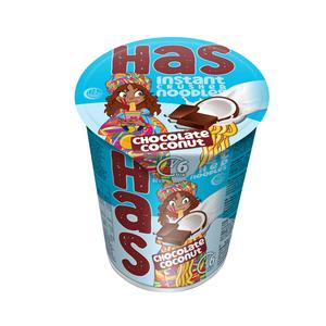HAS Sweet Fried Instant Ramen Noodles <b>Cup</b> Wheat Flour Chocolate <b>Coconut</b> Flavour 80g 6-Minute Cooking 12 Months - Product Image 1