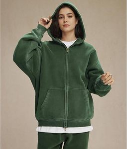 Sudaderas con capucha con cremallera de lavado ácido para hombre, ropa de calle de moda, diseño personalizado, chaquetas con capucha y cremallera, ropa de gimnasio Premium, proveedor OEM - Product Image 3