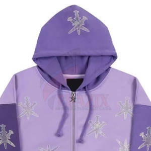 เสื้อฮู้ดซิปผู้ชายประดับเพชรเทียม สำหรับฤดูหนาว บริการ OEM ผ้าฝ้าย 100% ดีไซน์สั่งทำได้ แห้งเร็ว ระบายอากาศดี ขายดีที่สุดออนไลน์ - Product Image 2