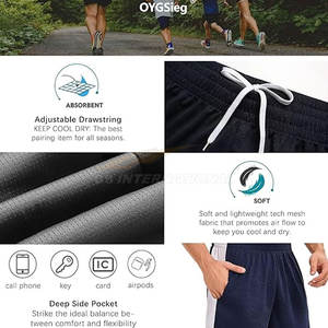 Short de gymnastique athlétique pour homme Short d'entraînement respirant à séchage rapide Poches Basketball Course à pied Entraînement Vêtements de sport décontractés - Product Image 3