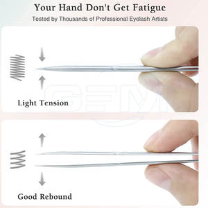 Pince à épiler pour cils en acier inoxydable de haute qualité GEMSTONE ENTERPRISES, logo personnalisé, durable, réutilisable, pointe lisse, OEM accepté - Product Image 3