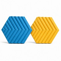 Panneau acoustique en fibre de polyester, motif hexagonal 3D, panneau acoustique pour animaux de compagnie, panneau mural modulaire absorbant le son