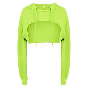 Ropa deportiva Sudadera con capucha corta Tela transpirable Diseño de talla grande Sudadera con capucha corta Uso informal Sudadera con capucha cómoda para mujer - Product Image 1