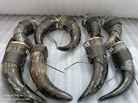 Corne à boire viking en buffle naturel de qualité supérieure à 100 % avec bordures en laiton et étuis en cuir à bas prix Agate