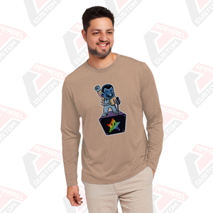 T-shirt en jersey de coton à manches longues pour homme Heritage, écologique, confort estival, appliques disponibles, denim, batik, velours côtelé, perles - Product Image 4