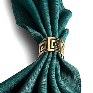 Anneaux de serviette en métal fini cuivre brillant luxe mariage fête de noël accessoire de table accessoires de cuisine anneau de serviette en papier - Product Image 2