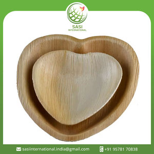 Bols à dîner biodégradables et écologiques en forme de cœur Vaisselle jetable en feuille de palmier pour les mariages et le service de nourriture - Product Image 2