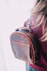 Mochila de gran capacidad para mujer, Mochila De Cuero Vintage para estudiante, mochila de viaje de cuero Crazy Horse, diseño elegante de cuero - Product Image 5