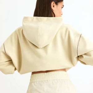 Ensemble de sweat-shirts décontractés surdimensionnés de luxe pour femmes, sweat-shirt surdimensionné en molleton de coton personnalisé pour femmes - Product Image 4