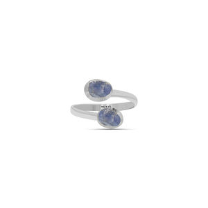 Bague minimaliste en argent sterling 925, finition haute qualité, kyanite de forme naturelle, sertie en bélière, pour fiançailles, anniversaire, lot de 6 - Product Image 1