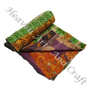 Hot Selling Handmade Kantha <b>Quilt</b> Gudari Cotton Printed Indian Blanket Gold Supplier Wholesale for Hotel Use-GD1107 - Product Image 6