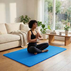 แผ่นรองออกกำลังกายแบบประกบกันได้ ขนาด 48 ตารางฟุต สีฟ้า ทำจากโฟม EVA ยี่ห้อ BalanceFrom สำหรับยิม ฟิตเนส และการออกกำลังกาย - Product Image 6