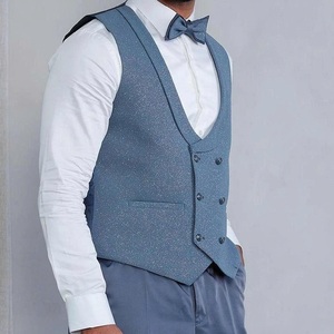 Gilets de costume sur mesure, sans manches, à paillettes, pour mariage - Product Image 1