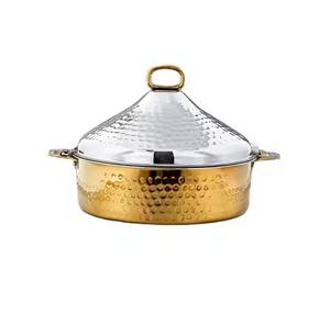 Casserole ronde argentée polie brillante pour la cuisine et la table Casserole en verre utilisée pour la maison Produit de batterie de cuisine - Product Image 6