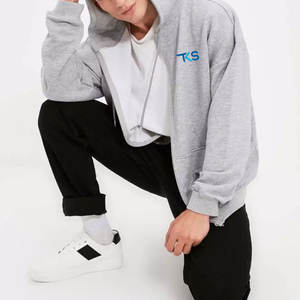 Logo personnalisé pour hommes, sweats à capuche à fermeture éclair surdimensionnés avec double couture et tissu doux, sweats à capuche à fermeture éclair surdimensionnés pour hommes à la mode - Product Image 2