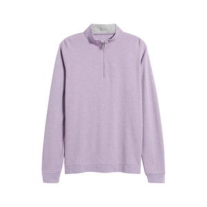 Logo numérique brodé personnalisé de haute qualité à séchage rapide respirant micro-élastique couleur unie spandex/coton 1/4 fermeture éclair automne - Product Image 6