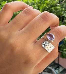 New Arrival Real 925 Sterling <b>Silver</b> Natural Purple Amethyst Gemstone Oval Shape <b>Ring</b> for <b>Man</b> Handmade Jewelry Bulk Manufacture - Product Image 1
