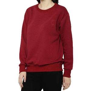 Suéter de Punto Rojo para Mujer, Cuello Redondo, Manga Larga, Color Sólido, Transpirable, para Otoño - Product Image 5