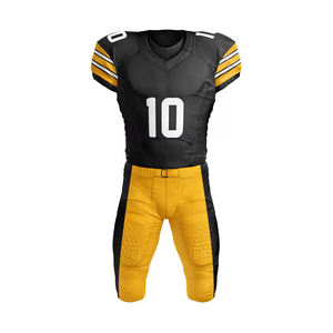 Top Selling Custom Team Uniform Short Sleeve American <b>Football</b> Best Custom Bulk Sale <b>Black</b> Yellow <b>White</b> Sublimation Colors - Product Image 1