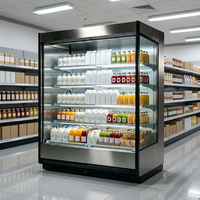 Réfrigérateur commercial à vitrine ouverte, réfrigérateur à plateau ouvert, vitrine réfrigérée à air libre, refroidisseur multi-plateaux pour supermarché