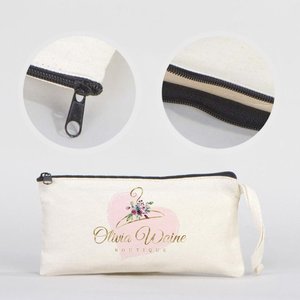 Personalized Fashionable Cotton <b>Makeup</b> Bag 8x4 Fabric Pencil <b>Case</b> Zipper Portable Cosmetic Bag Featuring Cartoon Letter Patterns - Product Image 4