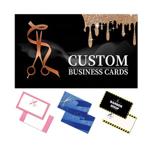 Venta al por mayor eleva tu marca tarjetas de visita personalizadas para pequeñas empresas Tarjeta de barbería de buena calidad - Product Image 1