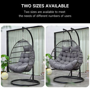 आउटडोर फर्नीचर आँगन झूले बालकनी अंडे के आकार की झूले कुर्सी इनडोर आंगन टोकरी सीट गार्डन झूले कुर्सी - Product Image 2