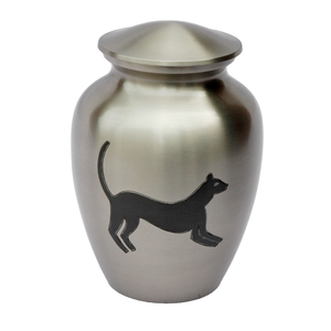 Urne funéraire moderne en métal rouge avec empreintes de pattes et accents dorés pour un affichage élégant du souvenir d'un animal de compagnie - Product Image 5